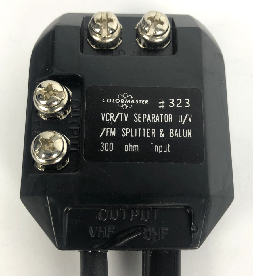 COLORMASTER Color Master VCR / TV Separator U/V FM Splitter Model 323 VHF UHF