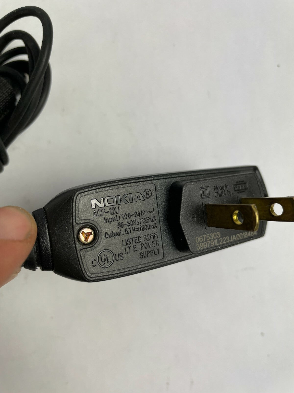 Genuine Nokia ACP-12U AC Adapter Output 5.7 V 800mA Power Supply Adapter A62