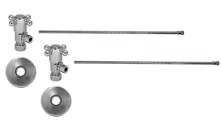Mountain Plumbing MT4930X-NL PN polished nickel bathroom sink supply kit with cross handles