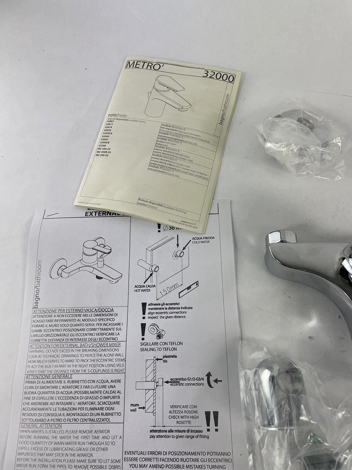 La Torre Latorre METRO 32019 Chrome Single lever bath mixer w fix wall bracket