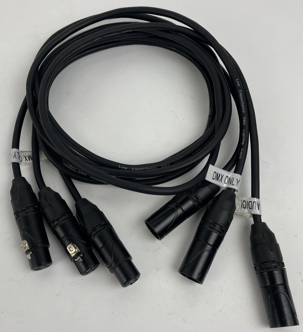 3 x Low Capacitance DMX Lightning XLR 3 Pin Male to Female Cable (s) 5 Foot 5'