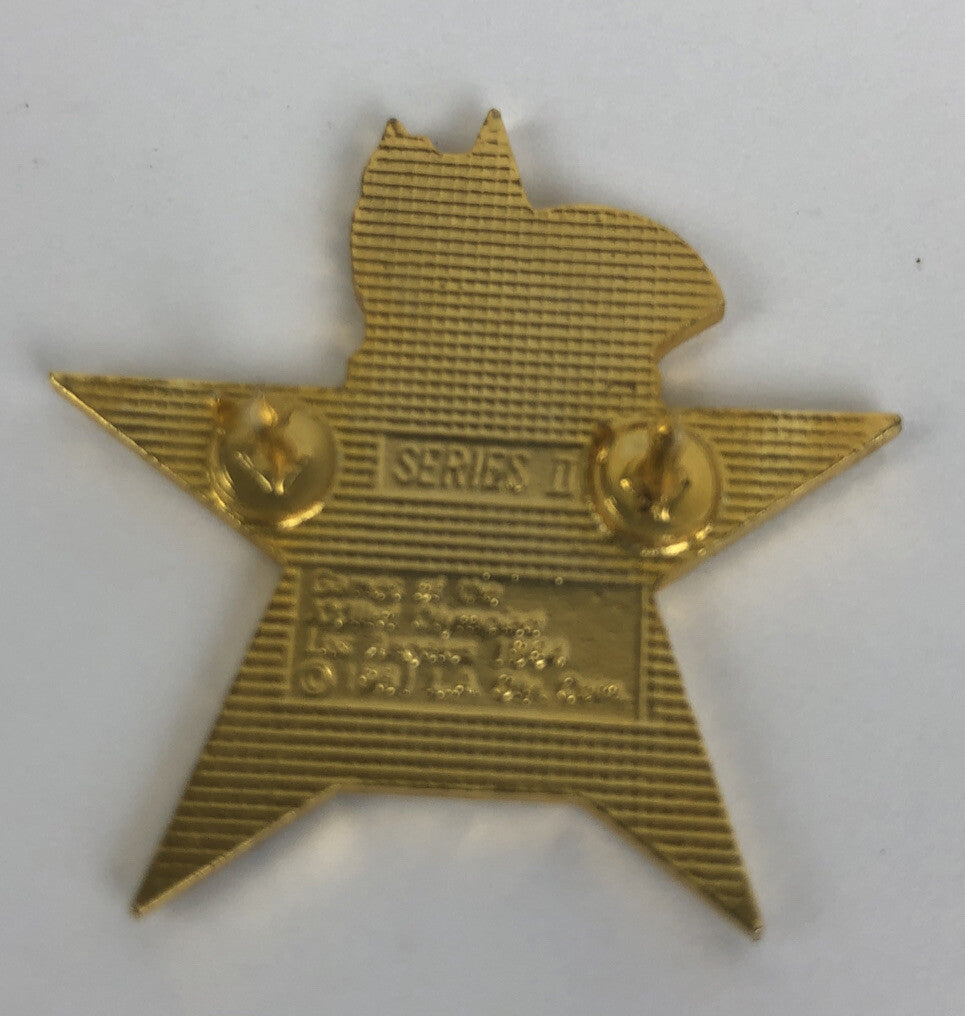 1984 Los Angeles Olympics Sam the Eagle torch white hat vintage lapel pin