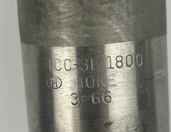 Hoke Sample Cylinder CC-3E 1800 3-66 304 Stainless Steel w Connections