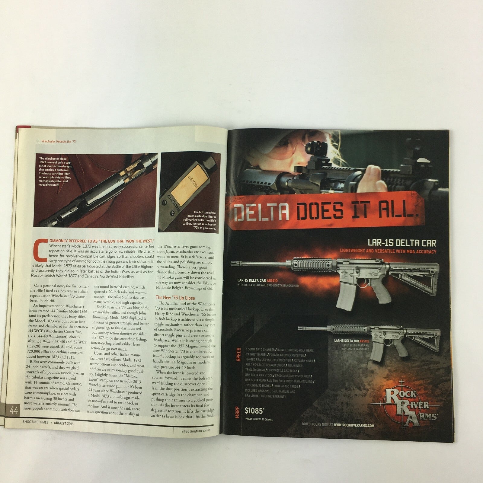Aug 2013 Shooting Times Magazine Concealed-Carry Hybrid Winchesters Walthers 9mm