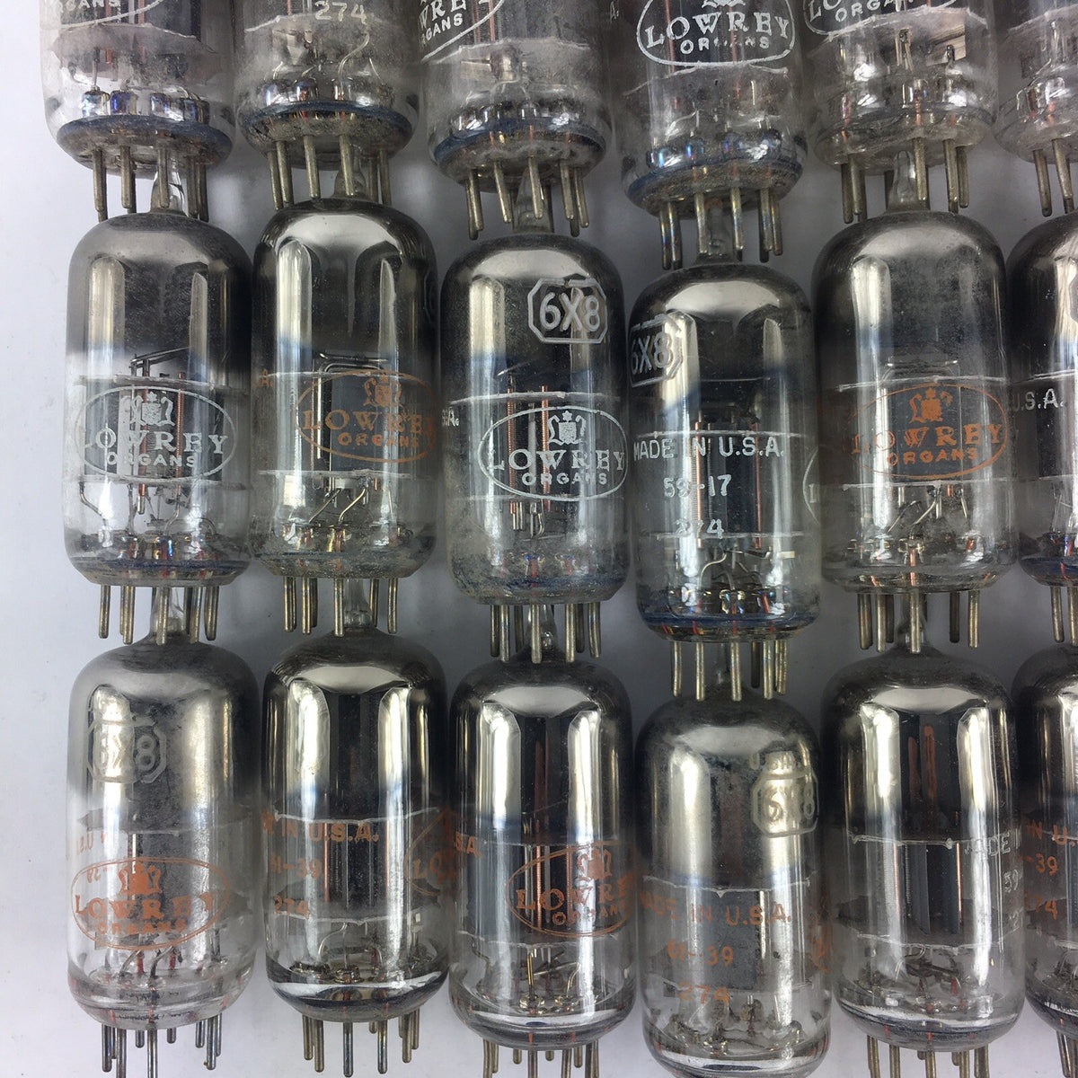 Lot of 40 : Lowery Vacuum Tubes 6X8 Used Not Tested
