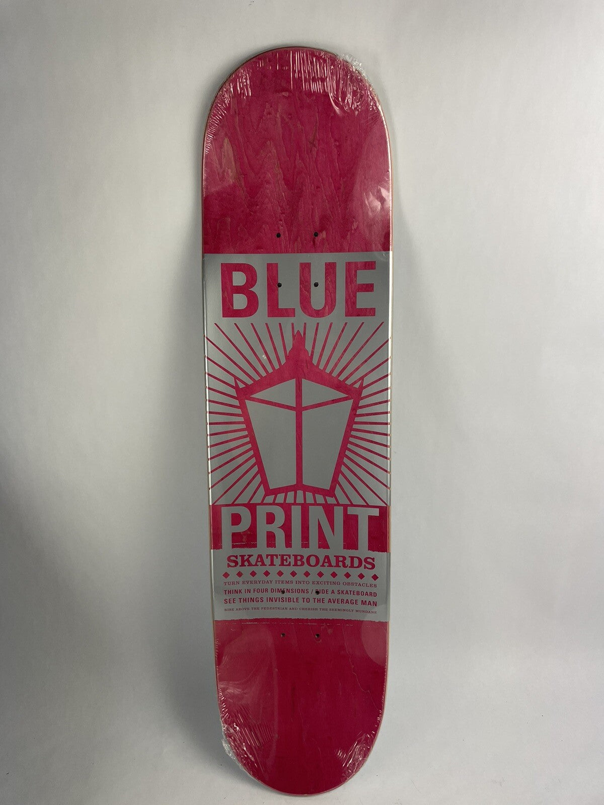 Blueprint Spray Heart Cyan 8.25-inch rare hard rock maple skateboard deck.