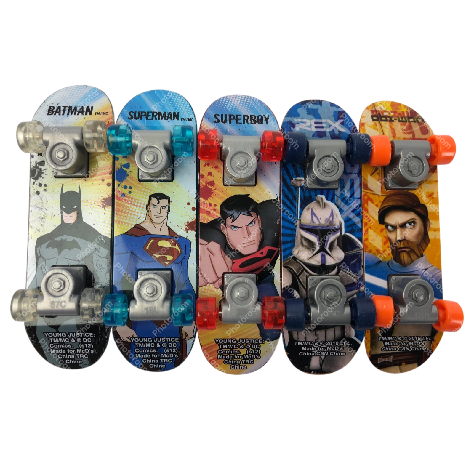 Lot of 5 Finger Skateboard Star Wars Clone Wars / Young Justice McDonald's Kids