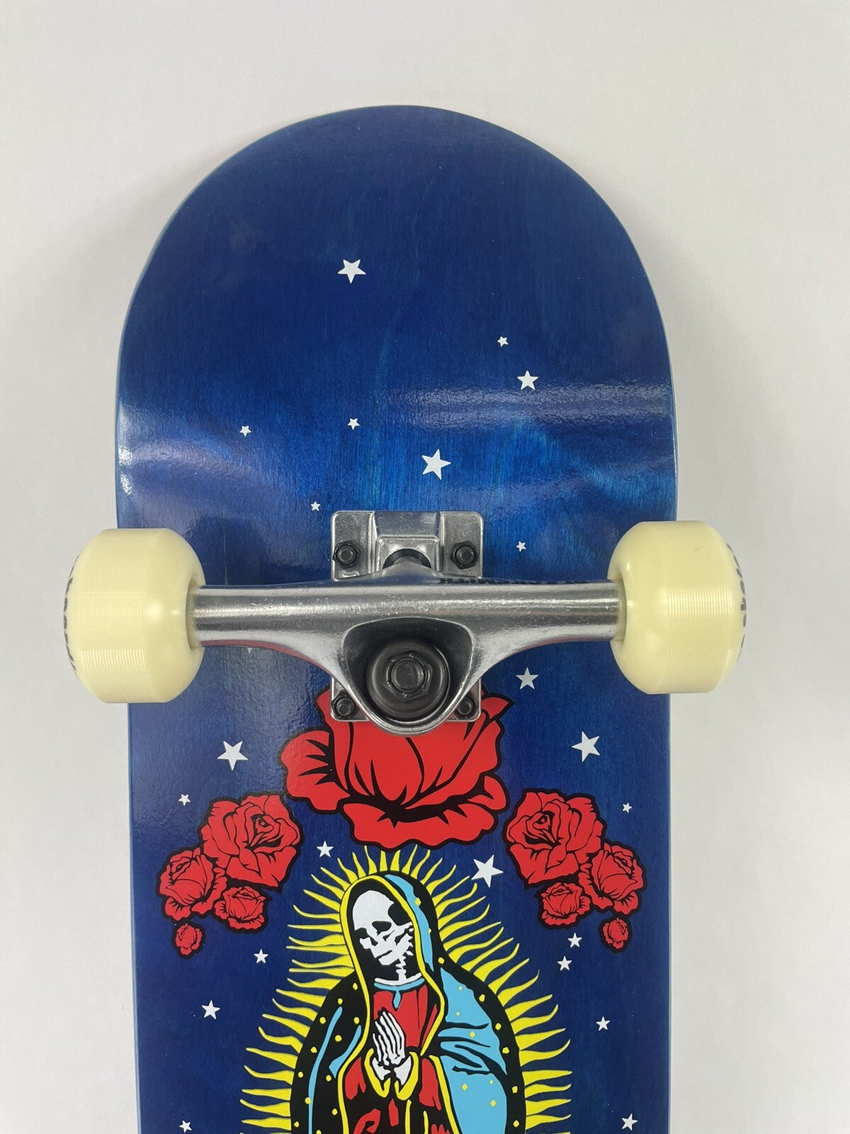 ATM Click Stay Strong 8-inch complete skateboard with Black Smith trucks and 52mm wheels.