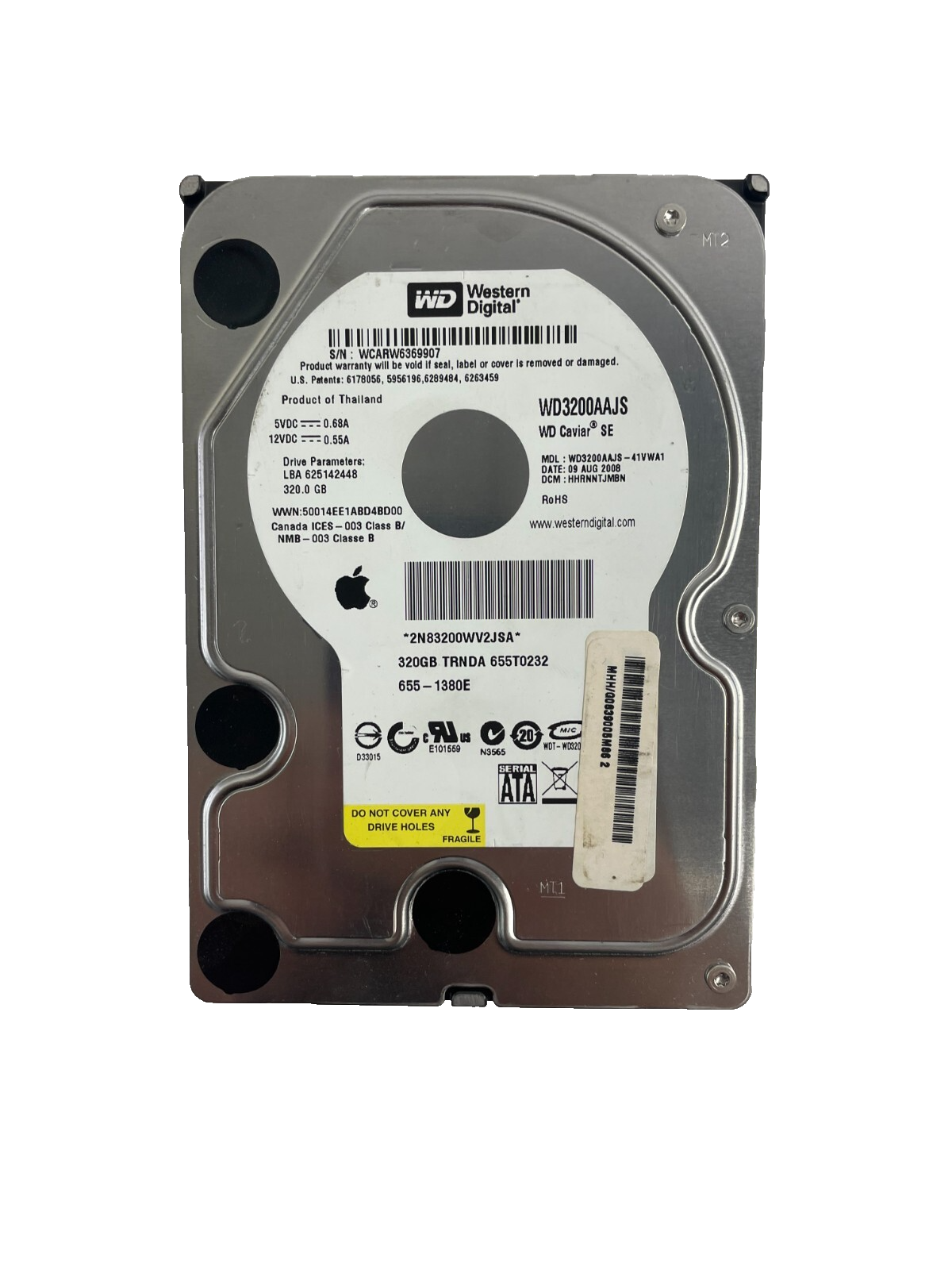 Western Digital Caviar Model WD3200AAJS - 41VWA1 320GB Internal Drive Cache 8MB