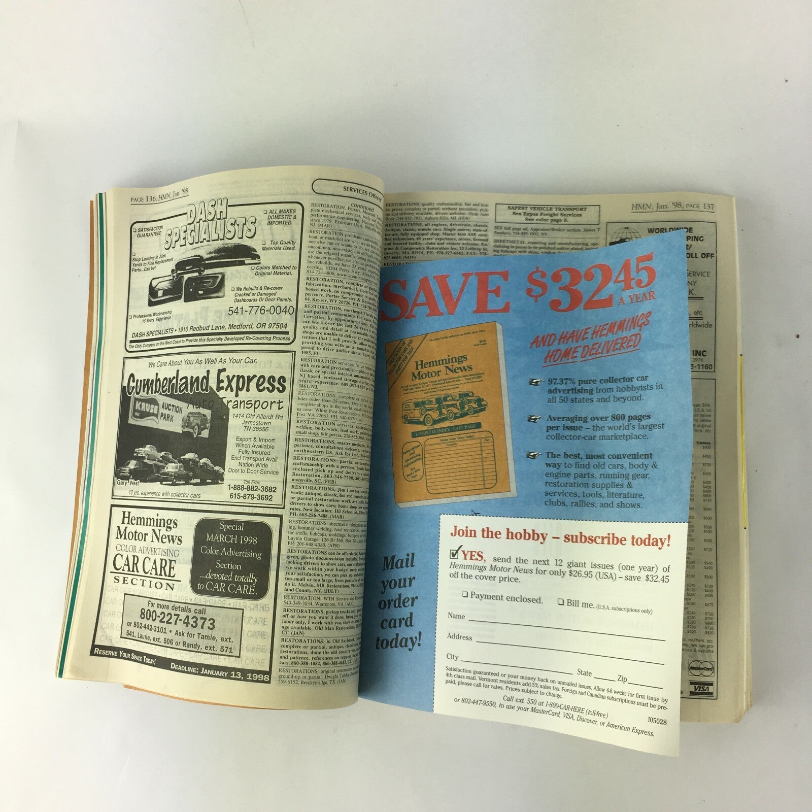 January 1998 Hemmings Motor News Want To Get Your Baby In Perfect Shape ?