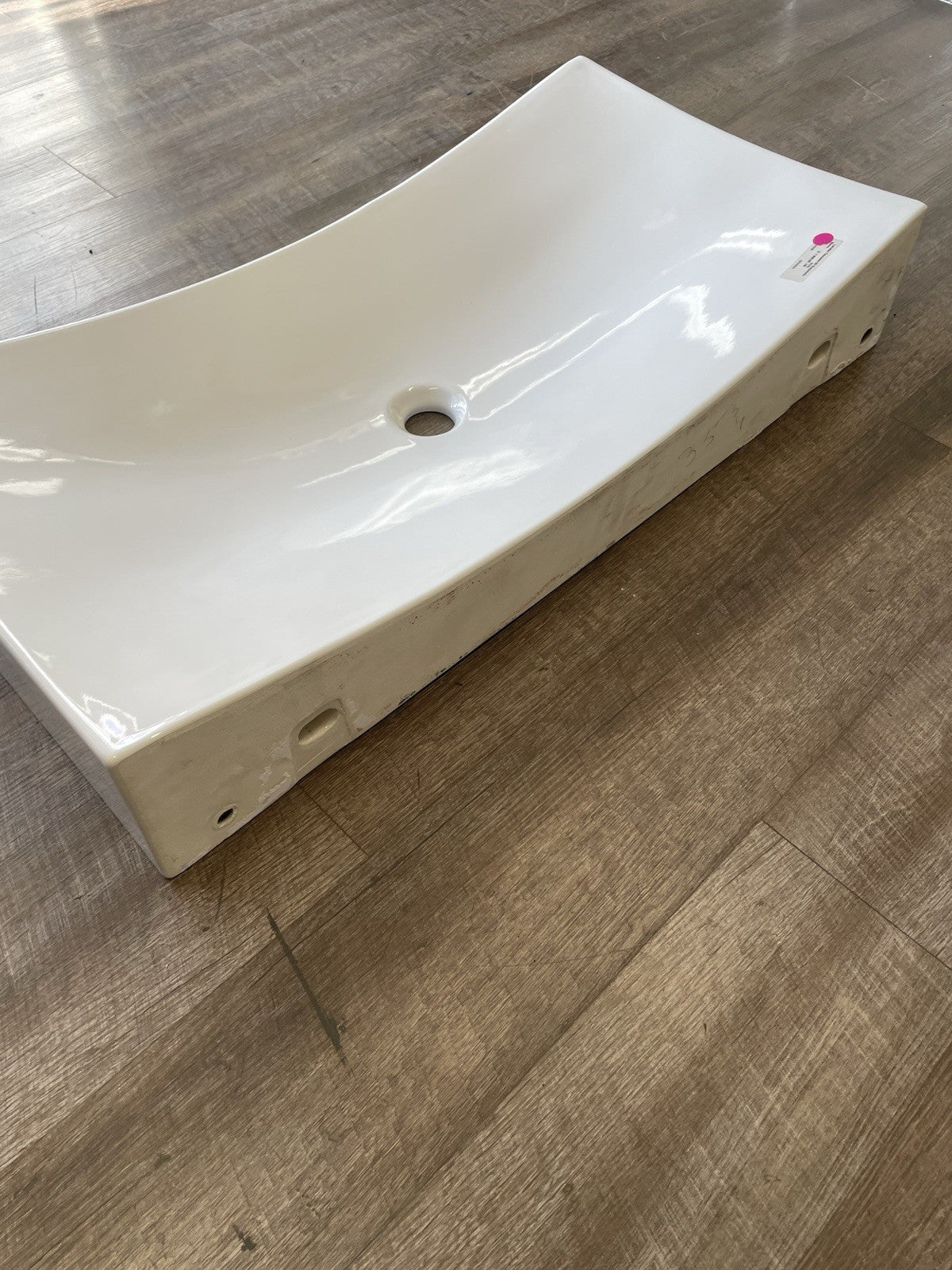 Scarabeo 8038 Tsunami 90 Rectangular Ceramic Wall Mounted Vessel Sink White