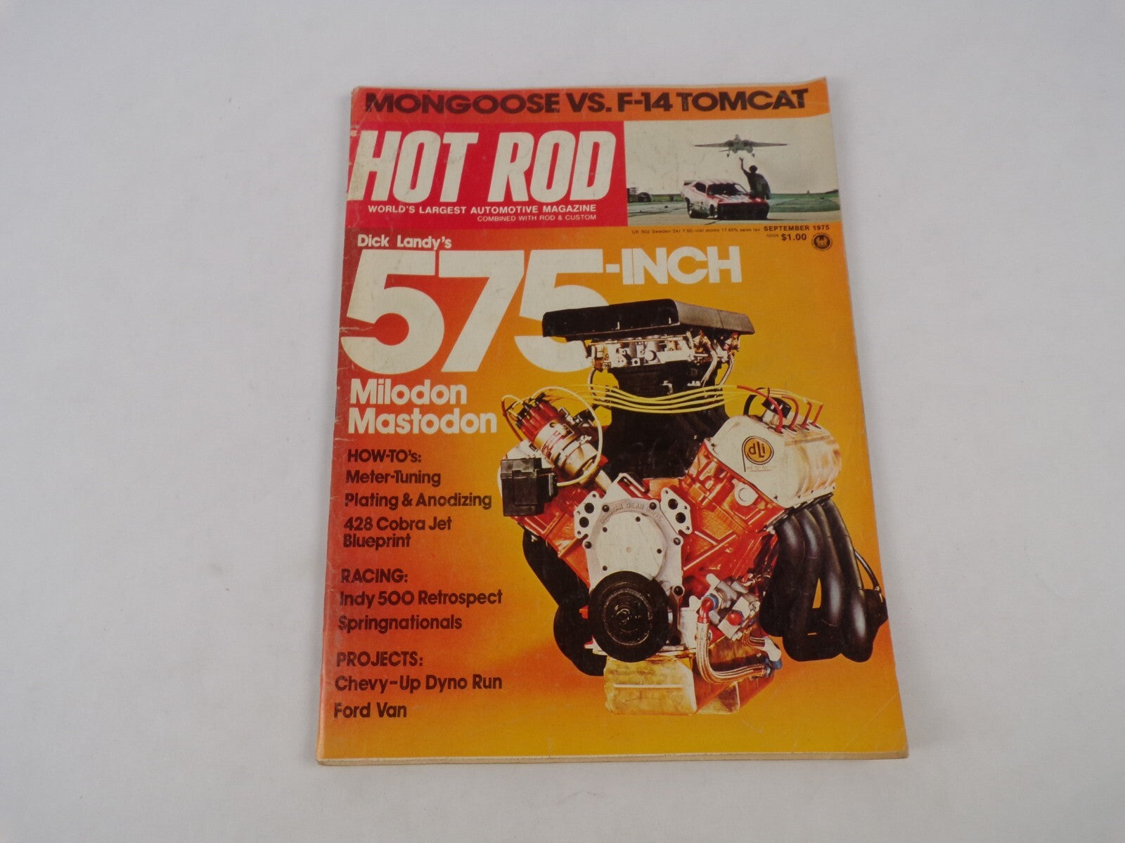 September 1975 Hot Rod Magazine Mongoose Vs. F-14 Tomcat Dick Landy's 575-INCH