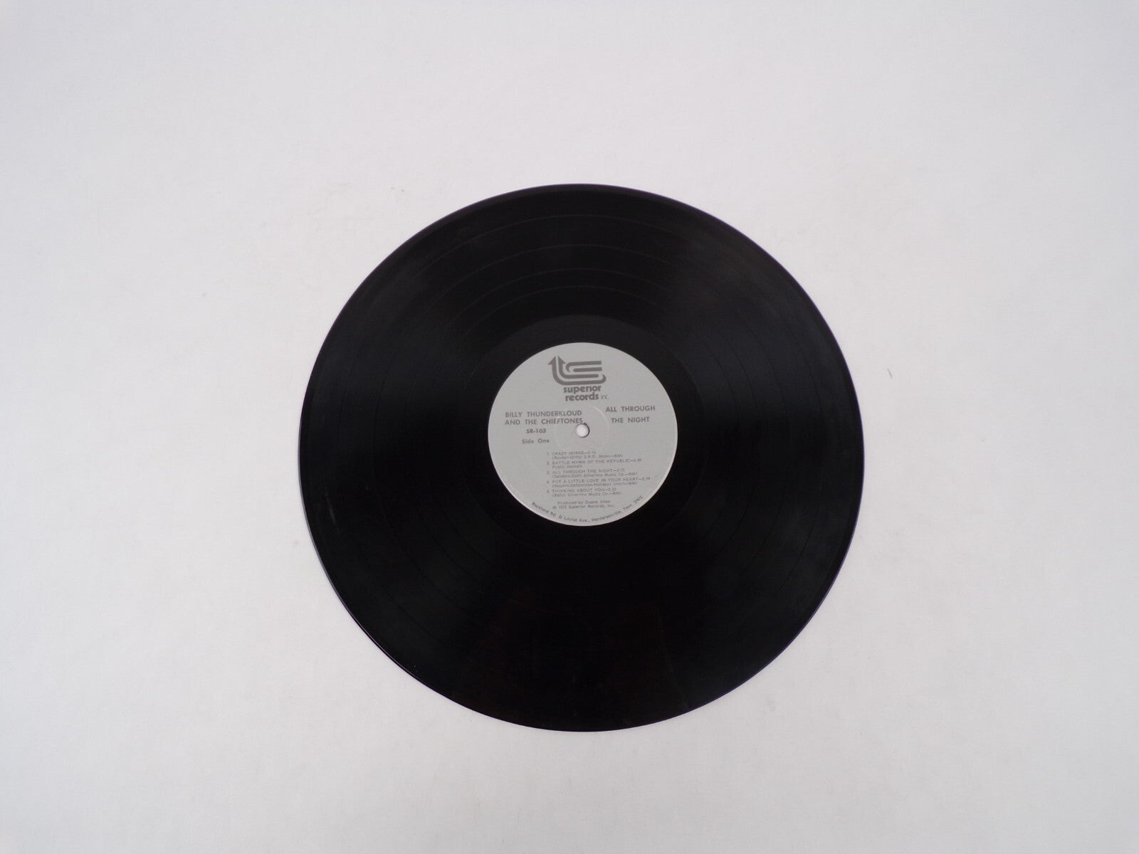 Billy Thunder Kloud And The Chieftones "All Through The Night" Vinyl Record