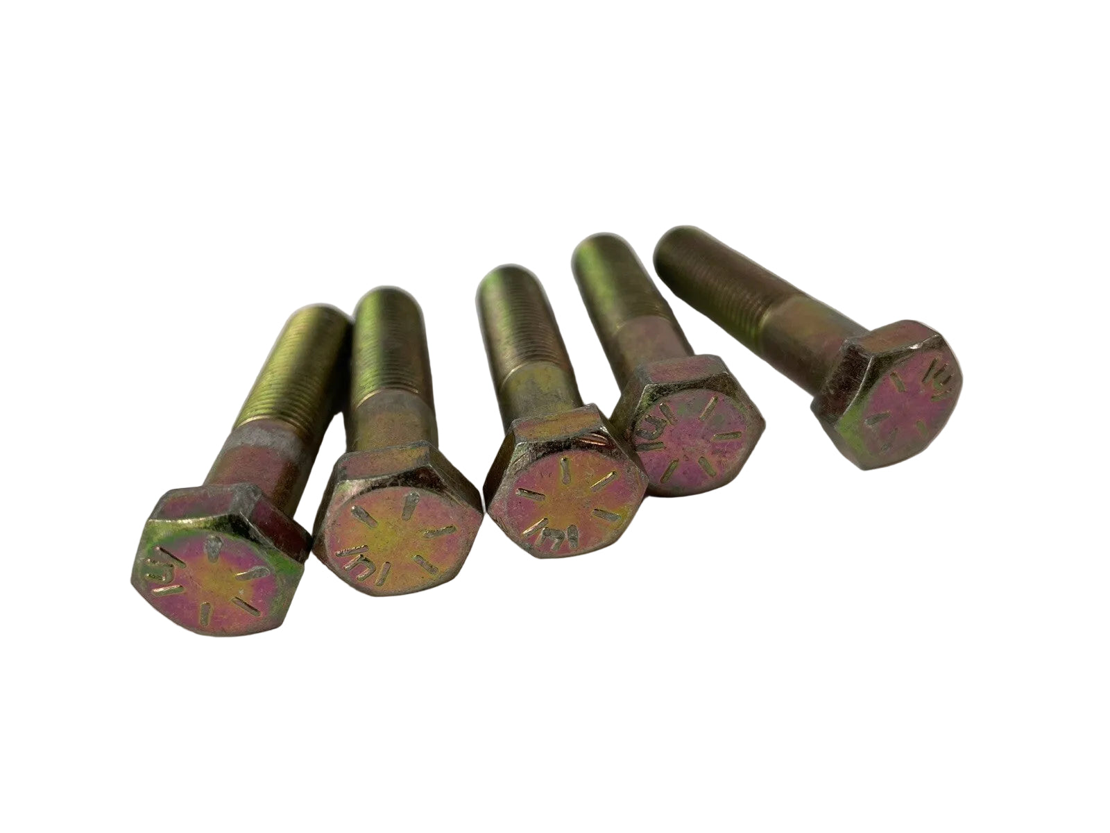 Hex Head 3/8-24 x 1-3/4" Grade 8 Bolts Yellow Zinc Cap Screws Fine Thread -5 pcs