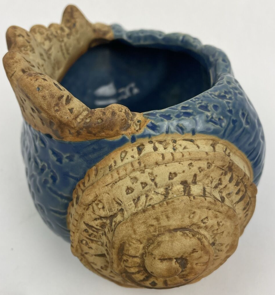 Sea Shell Blue Ceramic Planting Pot Succulent Planter Garden w Sea Shells Cali