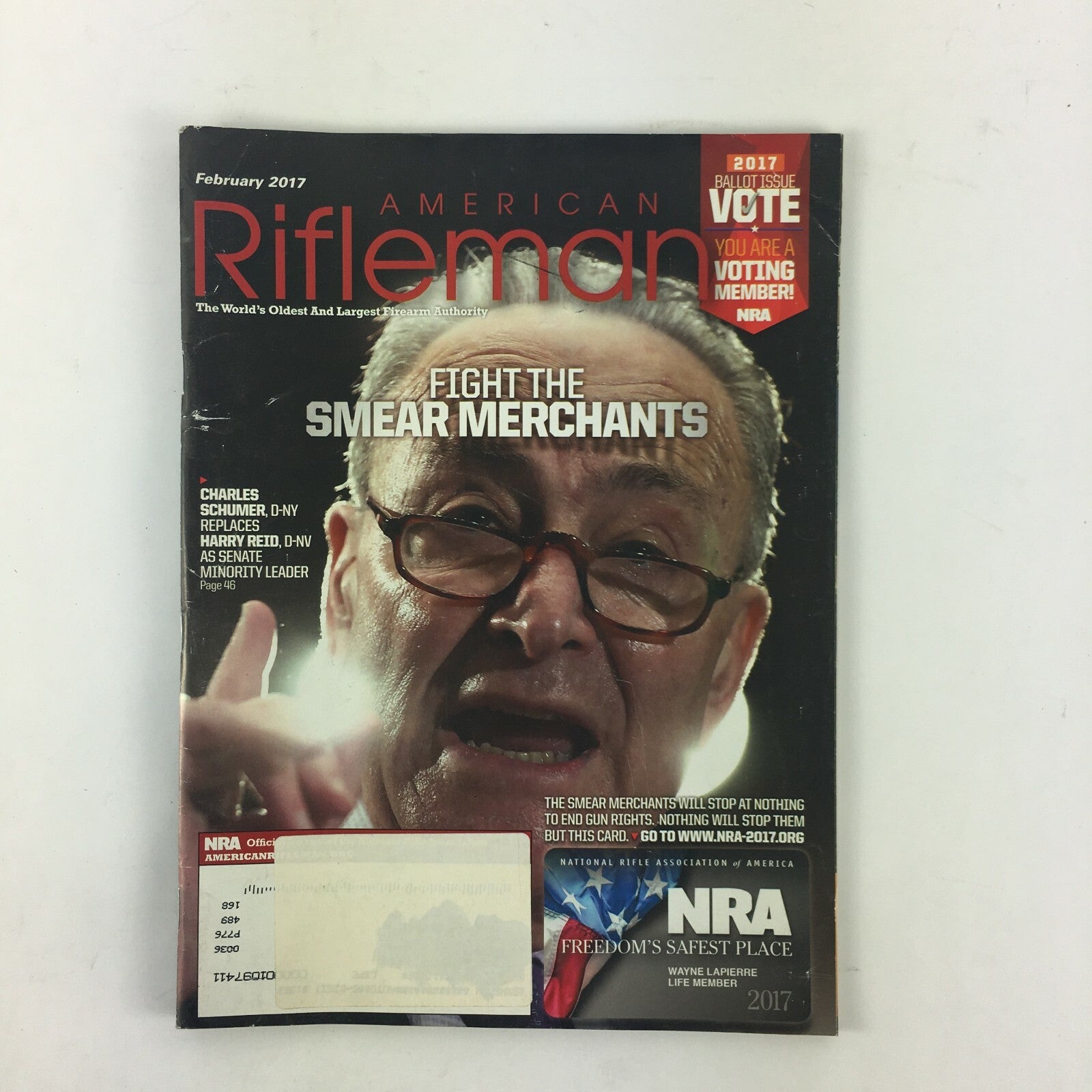 February 2017 American Rifleman Magazine Fight the Smear Merchants Harry Reid