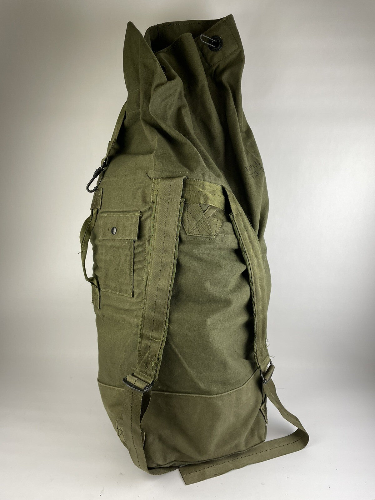 US Army Duffel Bag O.D.7 Type II DSA100-73-C-0490 2 Straps Backpack Rebmar inc