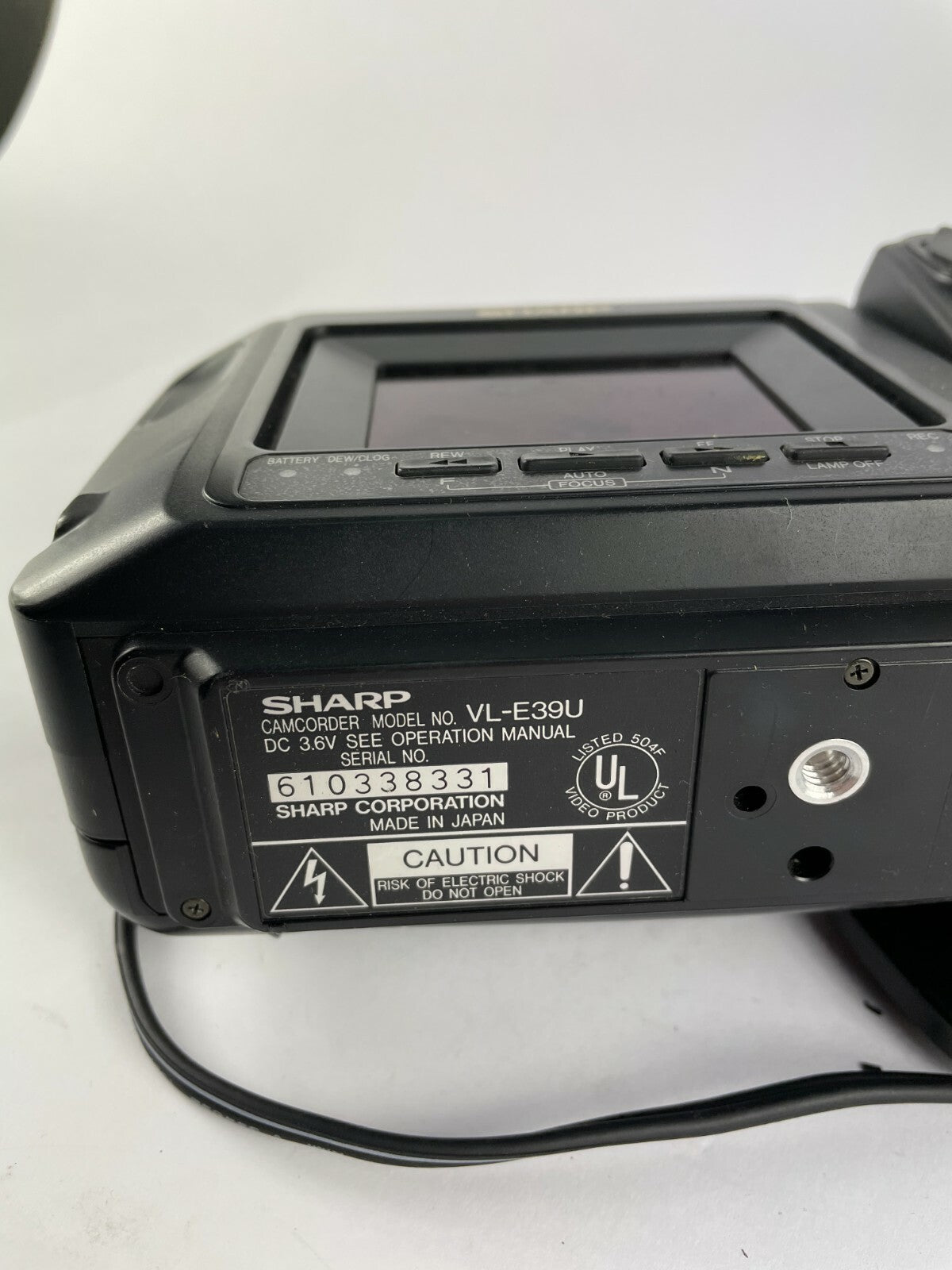 Genuine Sharp View Cam Camcorder Hi-Fi Monaural 12 Power Zoom VL-E39U AF