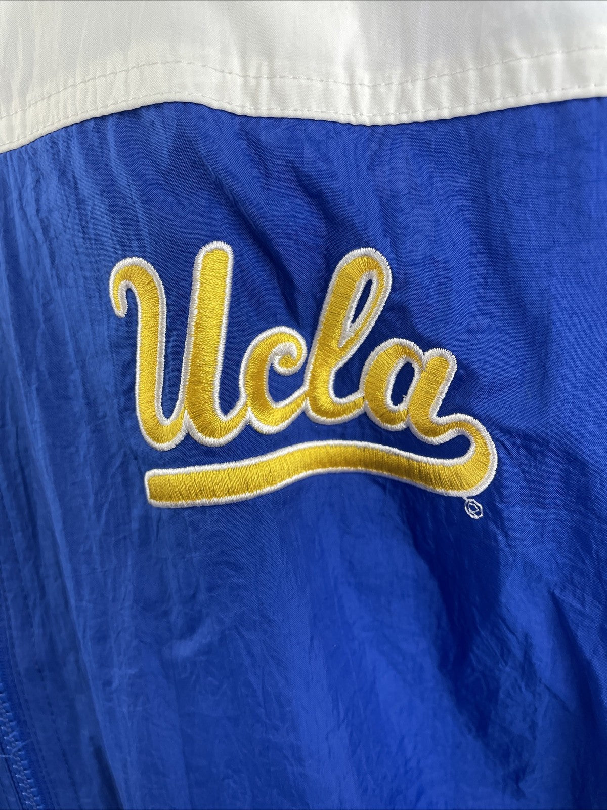 Vintage Reebok UCLA Bruins Nylon Full Zip Windbreaker Jacket Men's Large Blue