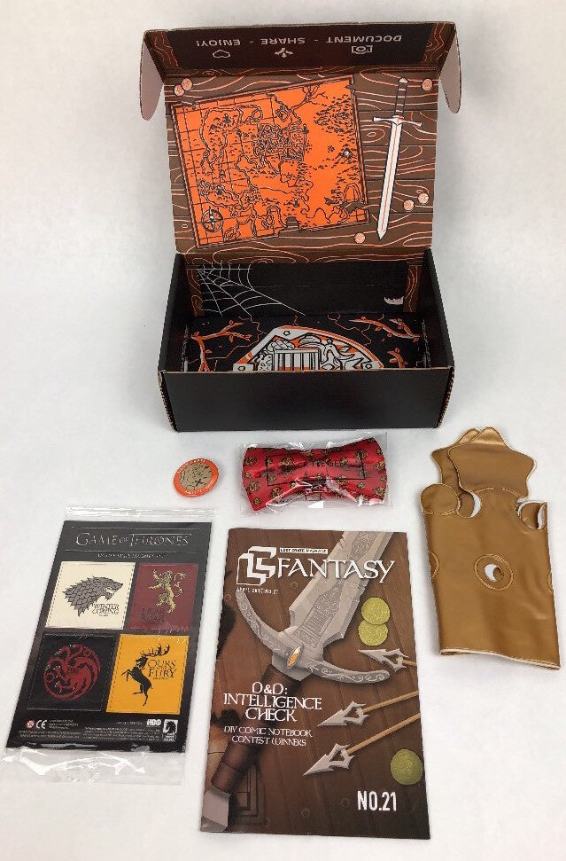 HBO Game of Thrones Loot Crate Bundle Magnets Pin Magazine Crown Bow Tie