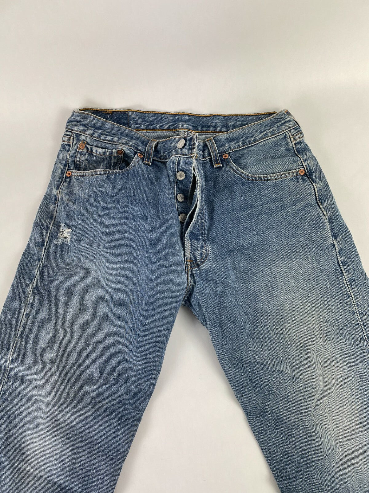 Levi's Men's Light Blue 501 Regular Fit Straight Leg Jeans Size W 34 L 30