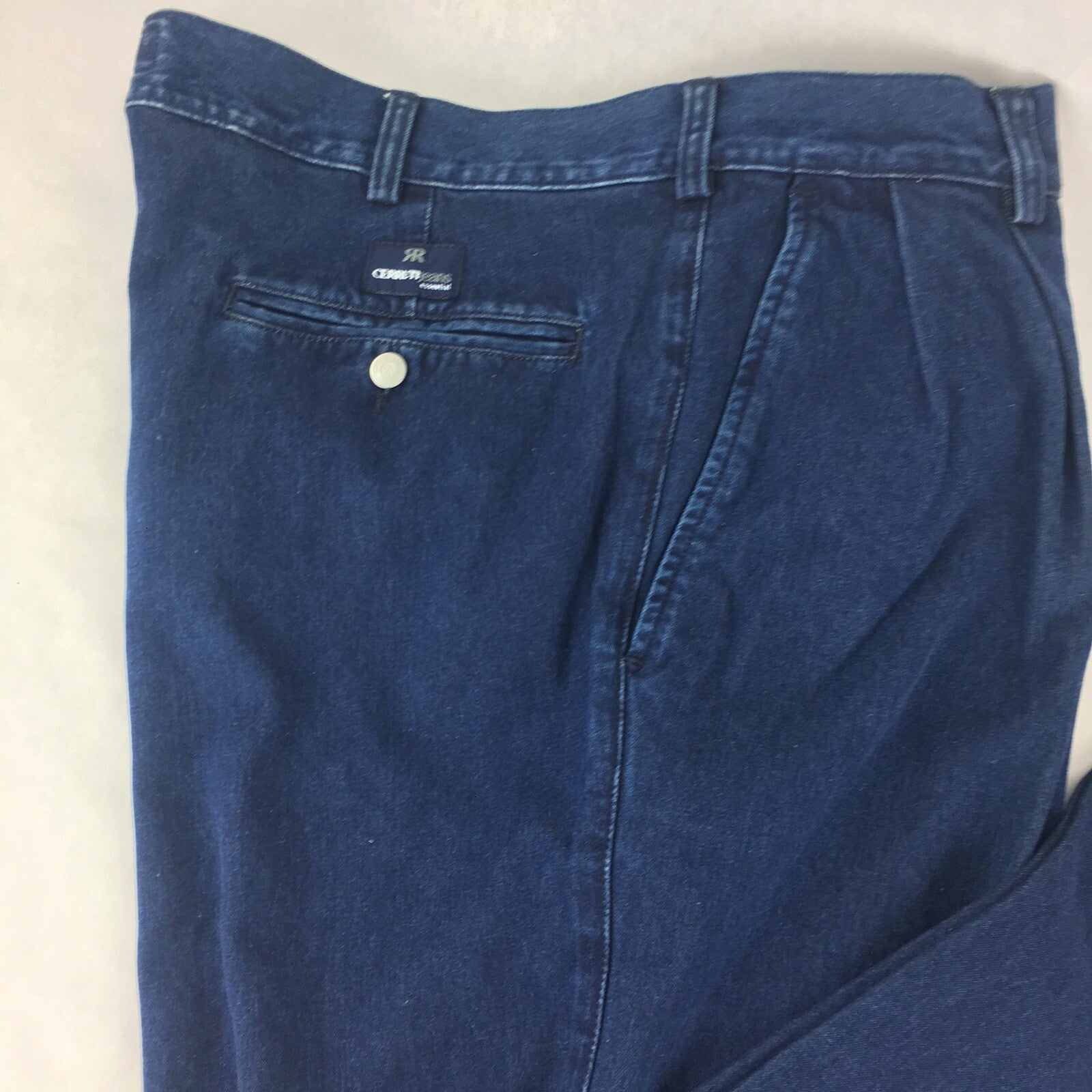 CERRUTI Essential Blue Cotton Denim Mens Jeans Straight 52