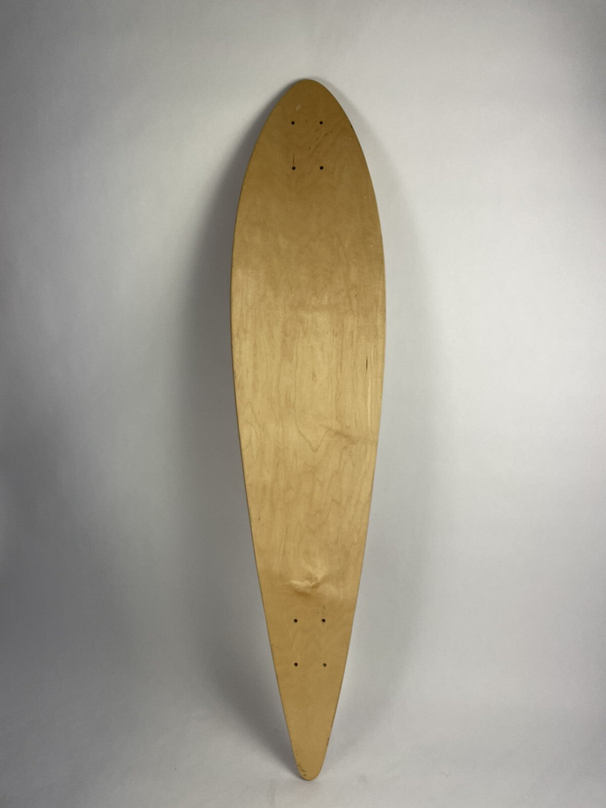 Frite Alors! pintail downhill top mount 8-ply maple skateboard deck 8.75 x 39.625 inches.
