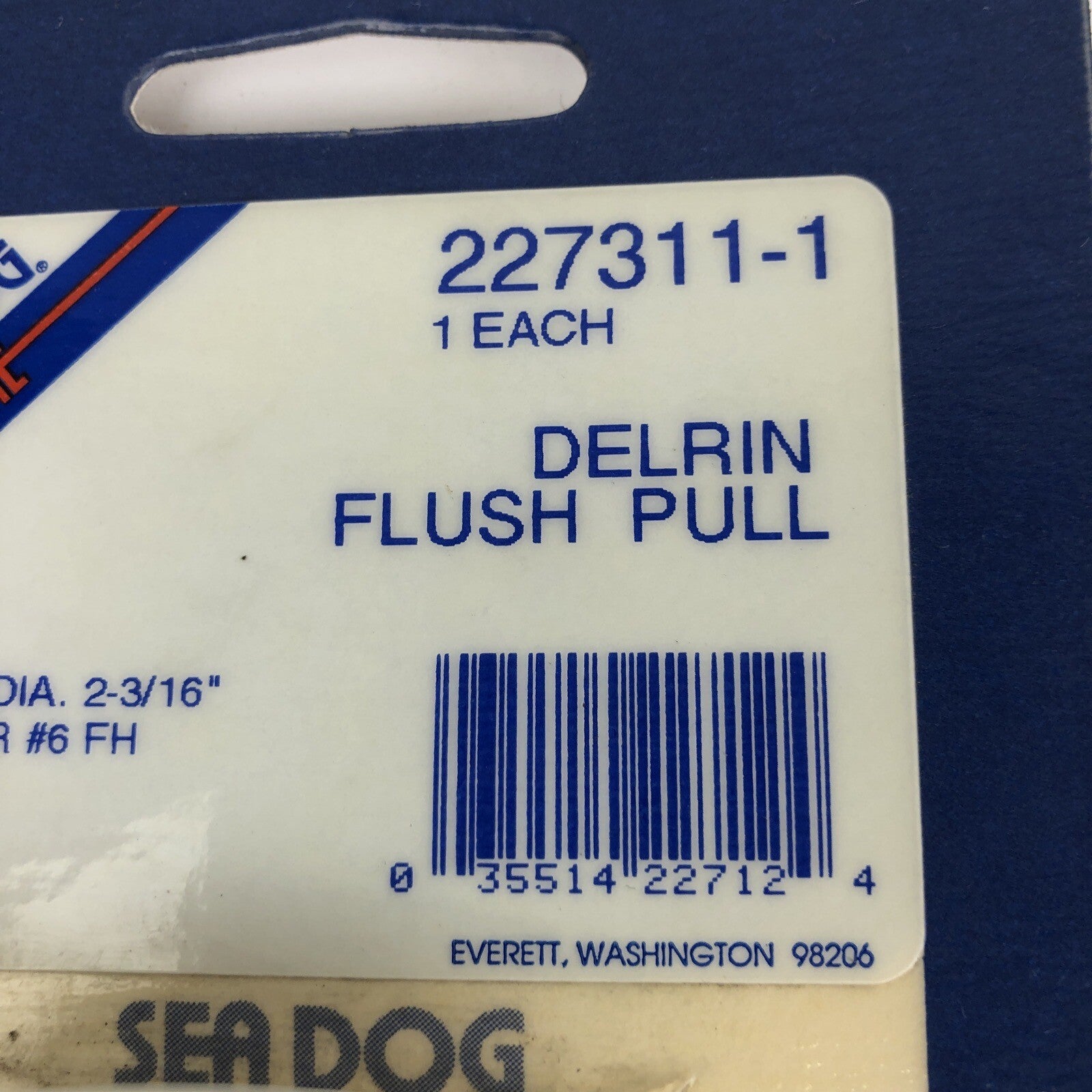 Lot of 3 x Sea-Dog Marine SEA DOG Line White Flush Pull #227311-1 OD - 2 3/16"