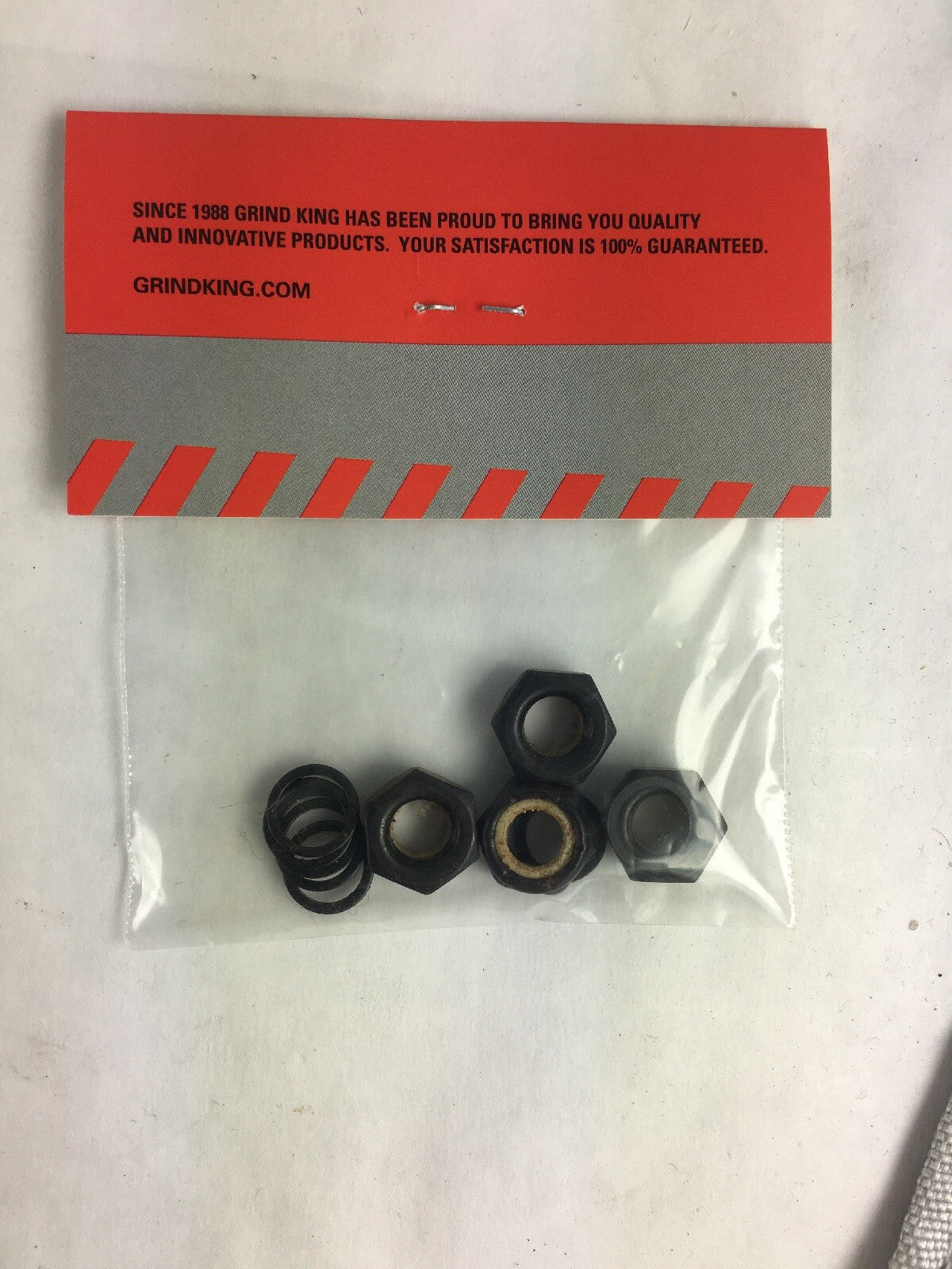 Grind King BLACK Skateboard Truck Axle lock nuts Washers Speed Rings Nuts