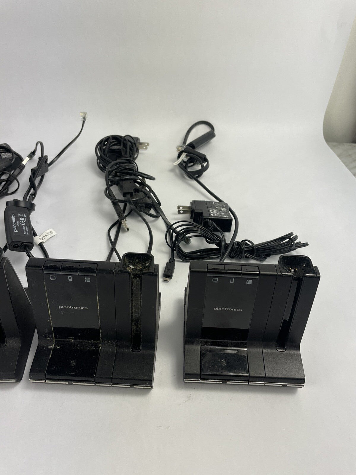 Lot of (7) Plantronics W02 Wireless Headset System Charging Bases w Power Supply