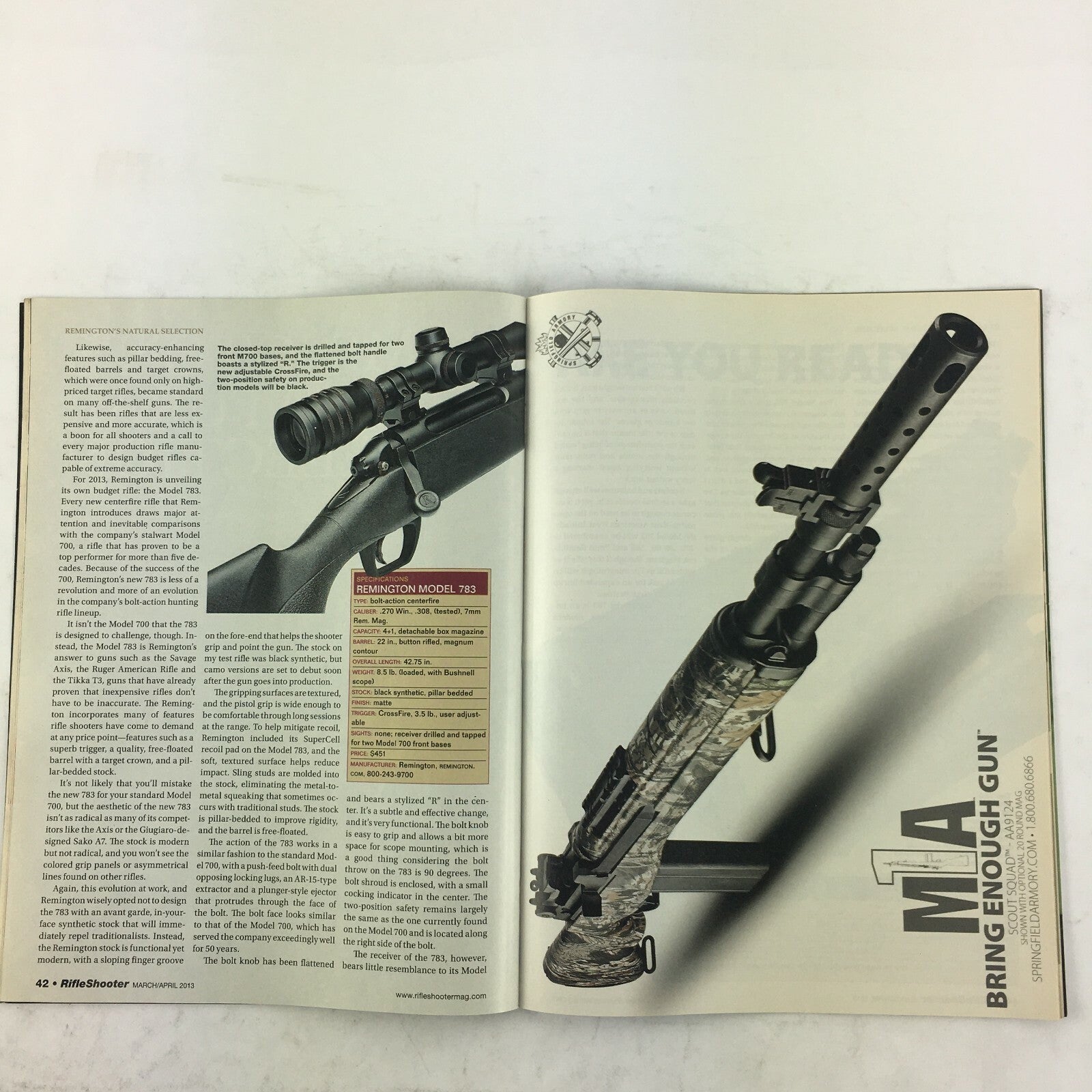 Rifle Shooter Magazine Basic Black Remington's 783 .308/7.62 MLR22 Marlin
