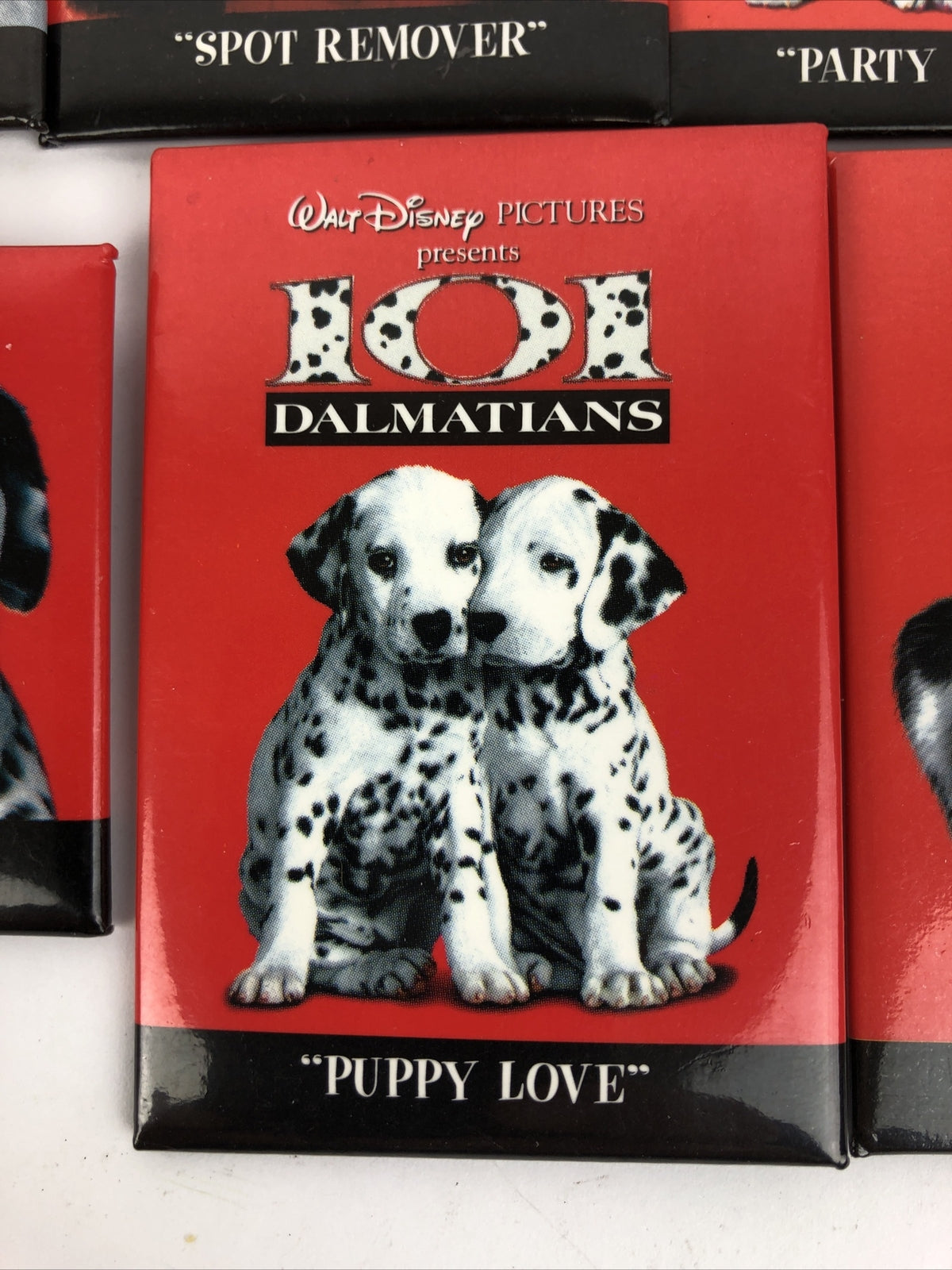 101 DALMATIONS 6 x Promotional Movie Button Set - GLENN CLOSE DISNEY 1996