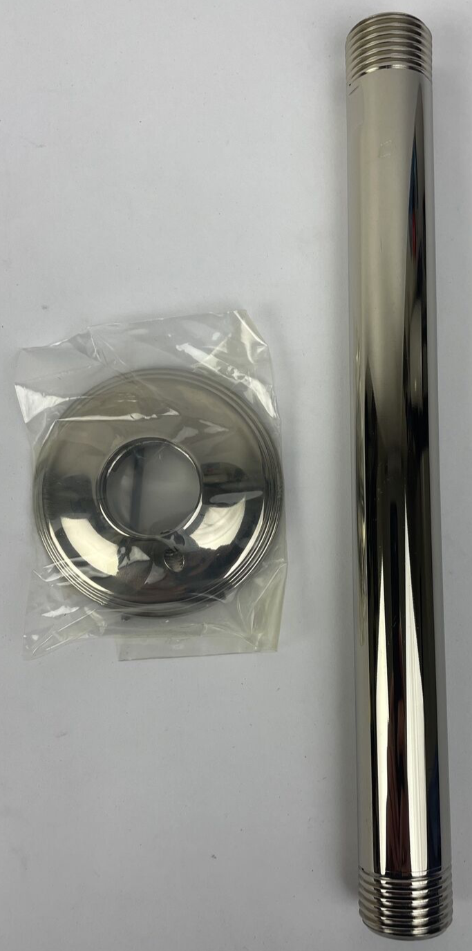 RUBINET FAUCET Co. 8" Rain Head Shower Arm w /Flange Ceiling Mount Chrome Brass