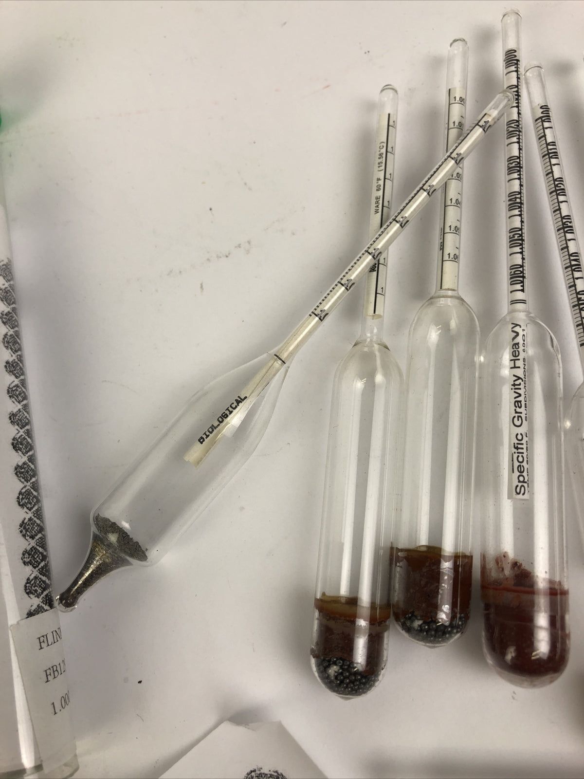 Lot 18 Vintage Specific Gravity Heavy Medical Urinometer Hydrometer - LOOK