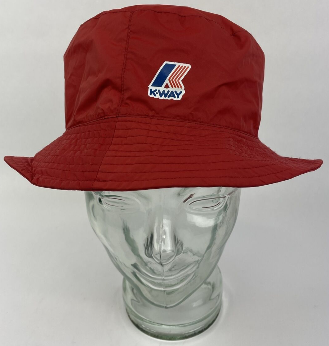 K-WAY x FIAT 500c K.Way Packable Bucket Hat Red - RARE FIND - LOOK