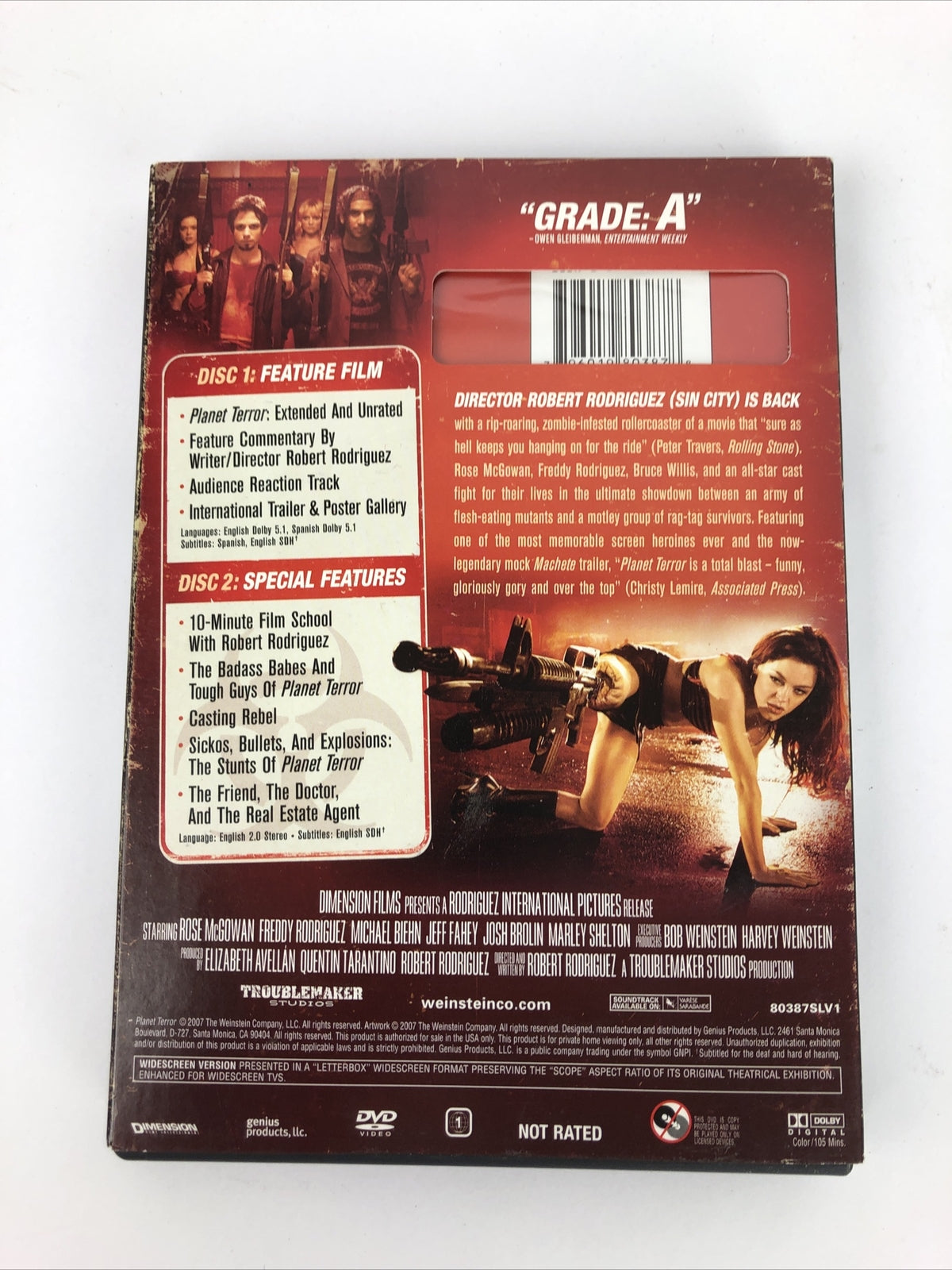 Planet Terror DVD Quentin Tarantino(DIR) 2007 Widescreen Mint Discs Guaranteed