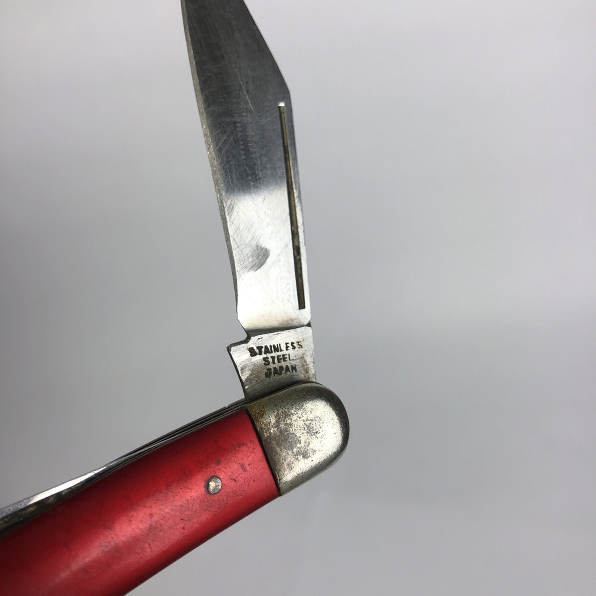 Vintage Red Pearl Pocket Knife 2.25" Inch Blade marked Stainless Steel JAPAN