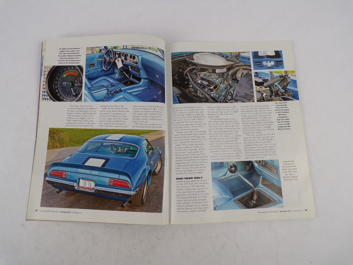 November 2016 Muscle Machines Magazine Second Wind Pontiac's Next.Gen Trans AM
