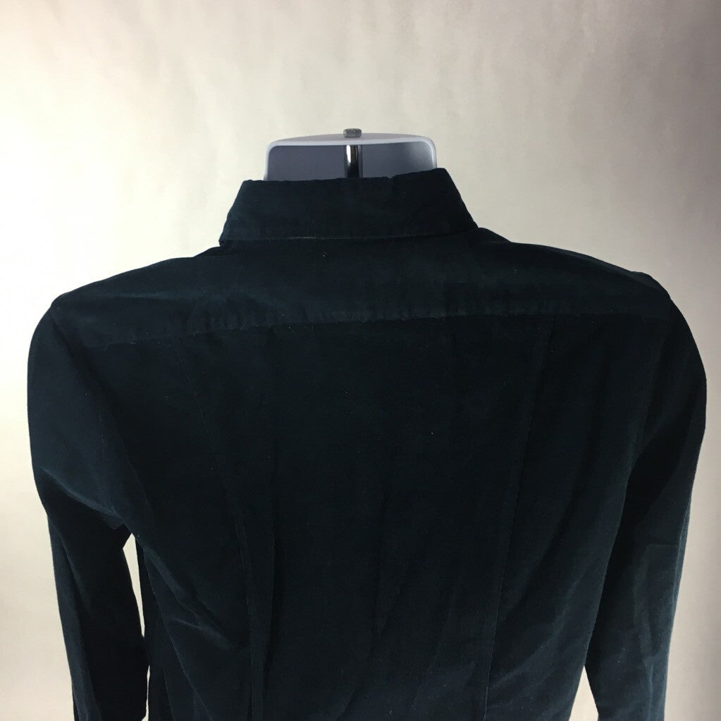F By Faconnable Mens Button Front Shirt Blue Standard Cuff Long Sleeve Cotton 42