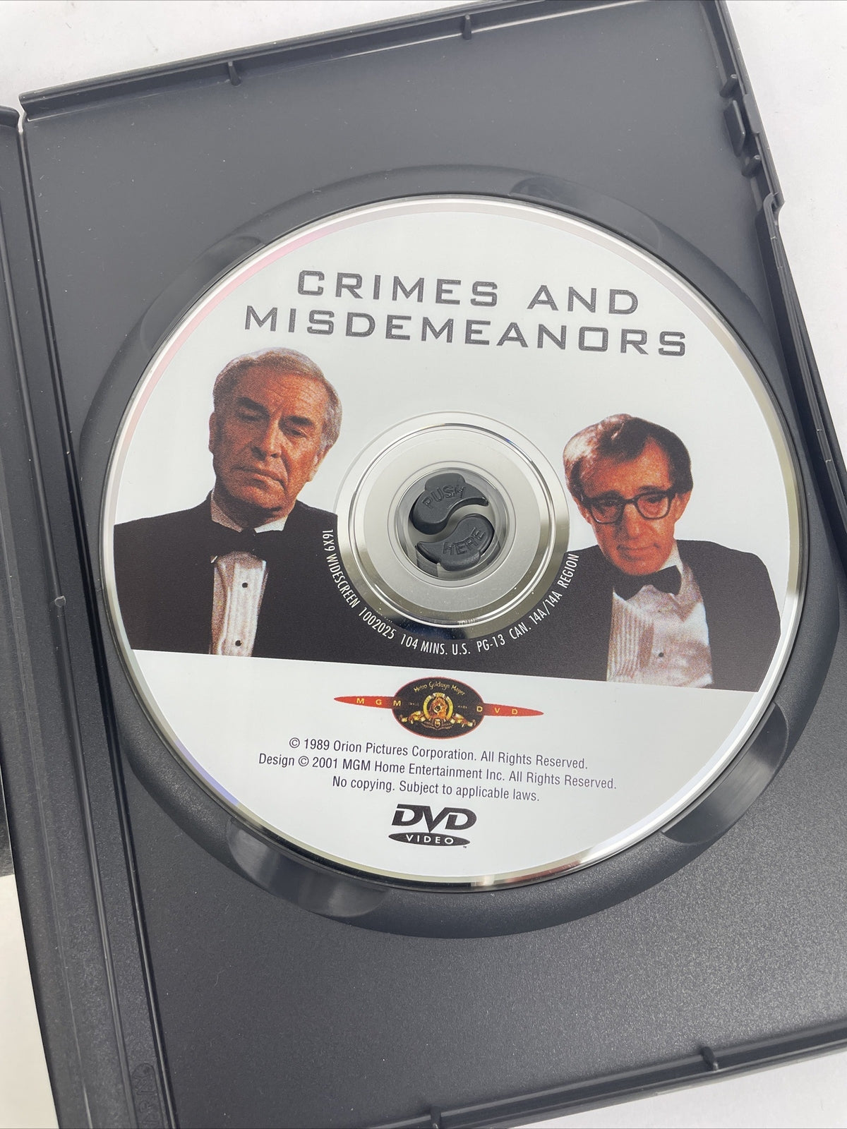 Crimes and Misdemeanors DVD Video 2001 Contemporary Classics Woody Allen - Mint