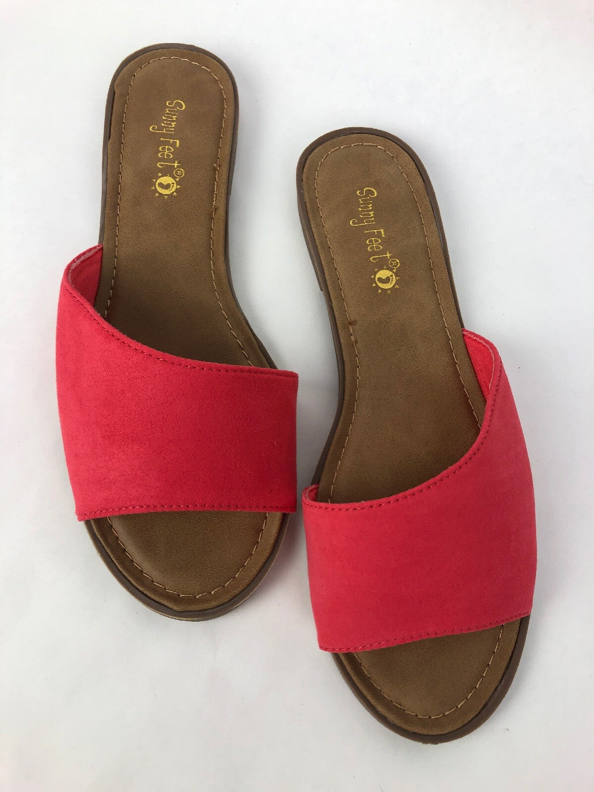 Sunny Feet Hippie-10M Red / Pink Summer Padded Open Toe Women’s Sandals