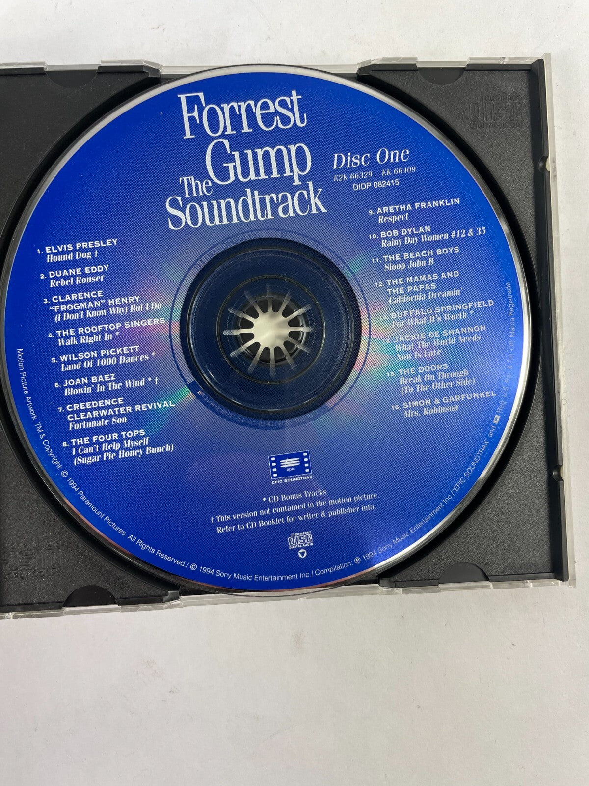 Forrest Gump The Soundtrack Elvis Presley Joan Baez CD#72