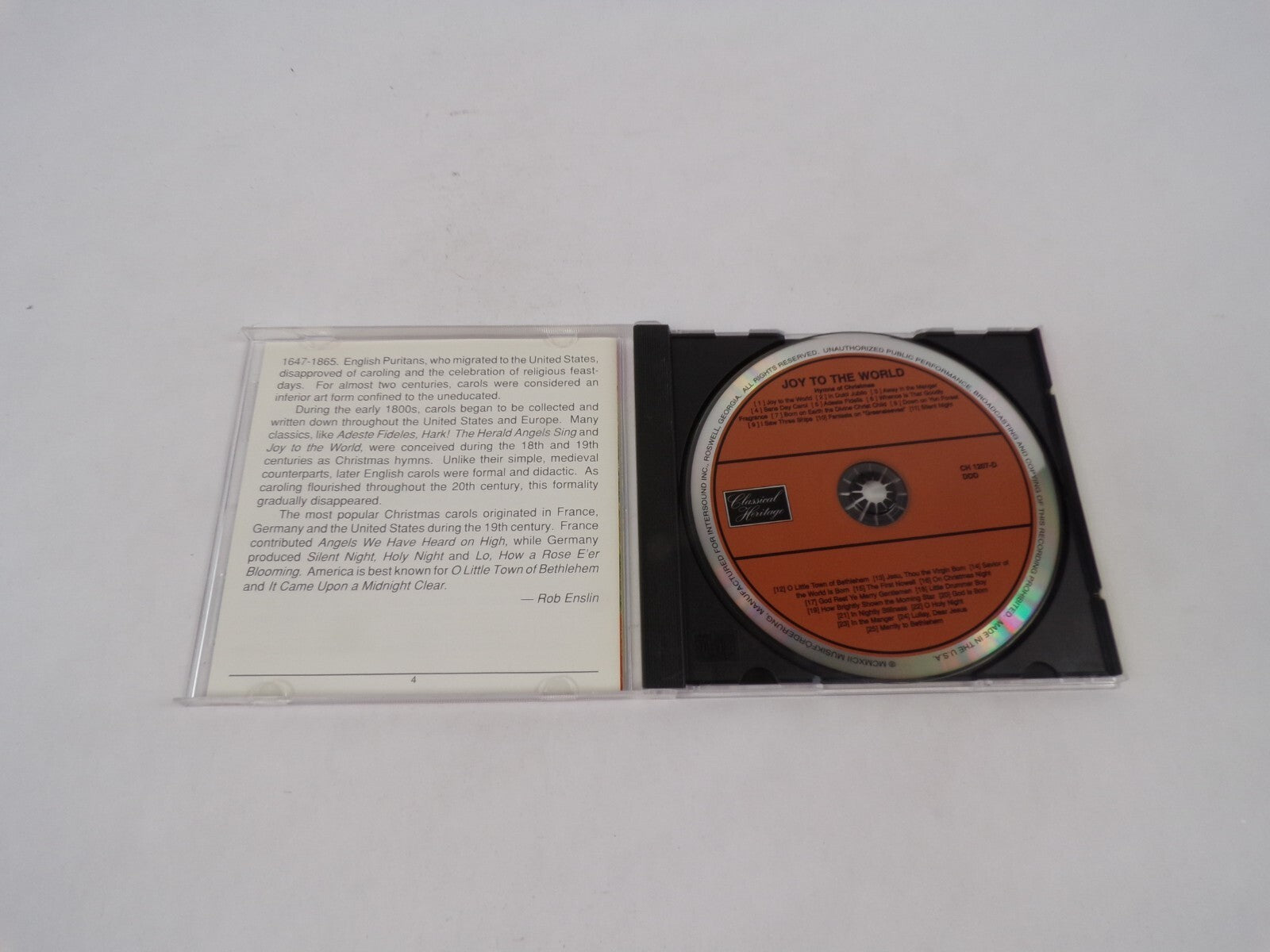 Joy To The World Hymns Of Christmas Joy To The World In Dulci Jubilo Away CD#70