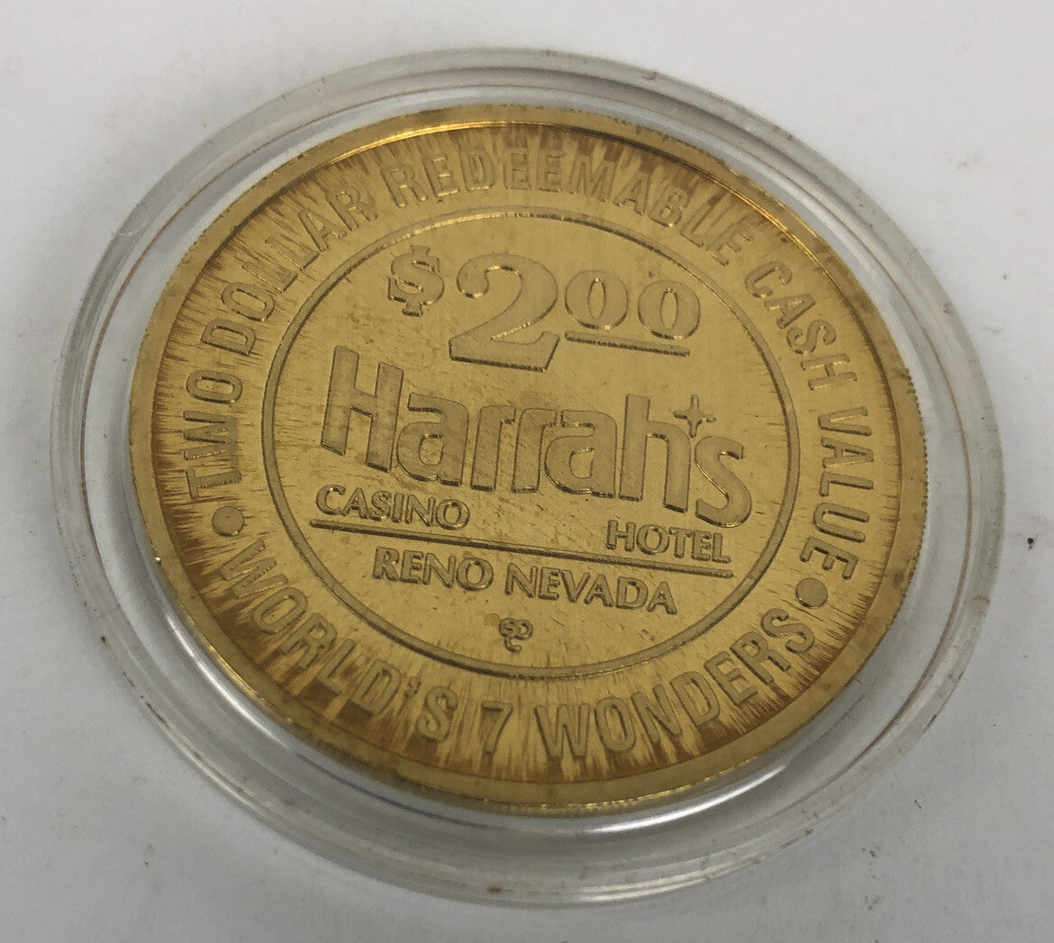 Harrah's Casino RENO 2 Dollar Token 7 Wonders of the World "TAJ MAHAL" w Case