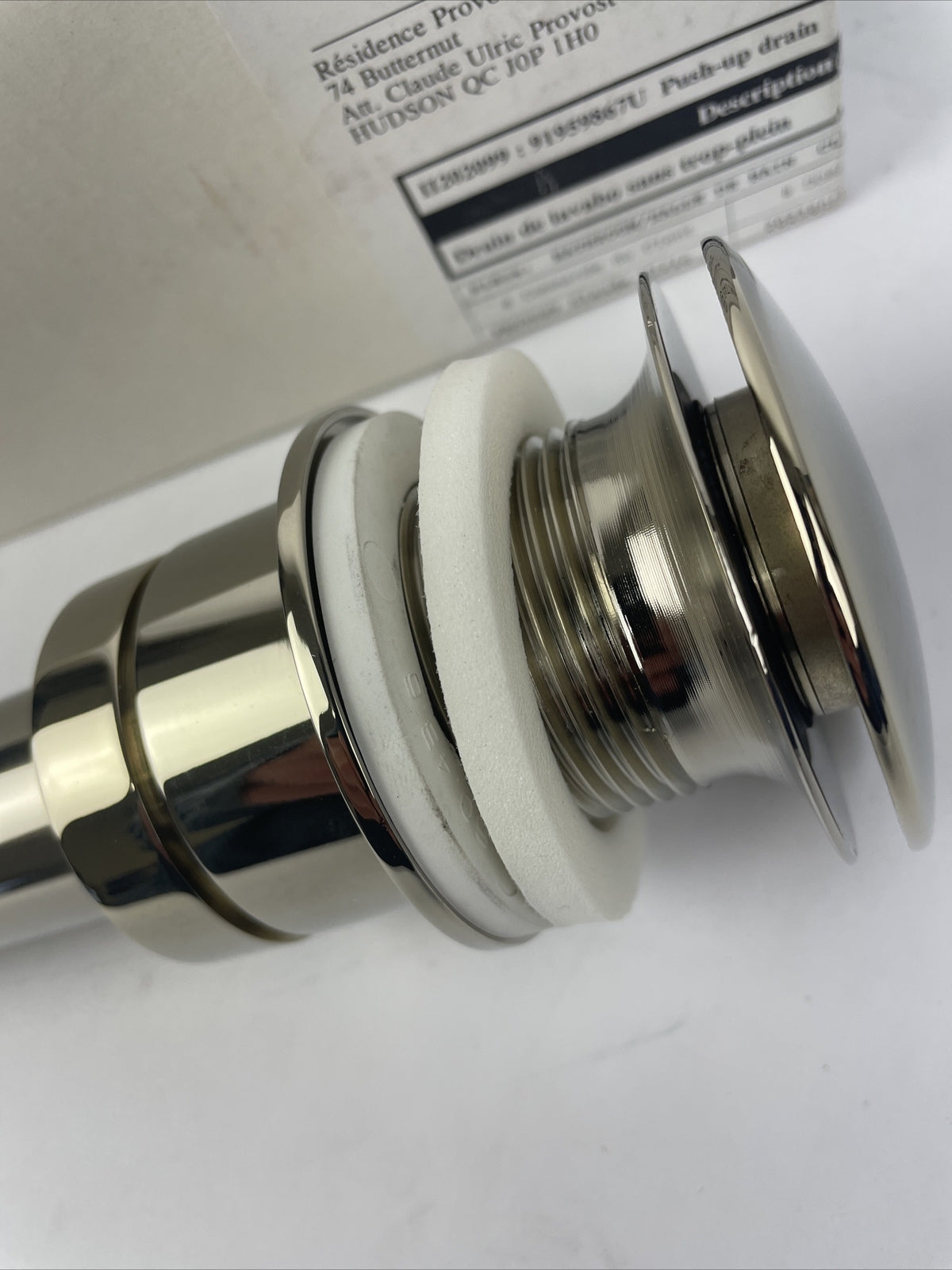 Fantini Rubinetti 91029867U 1 1/4" Push-up Drain without Overflow Chrome ITALY