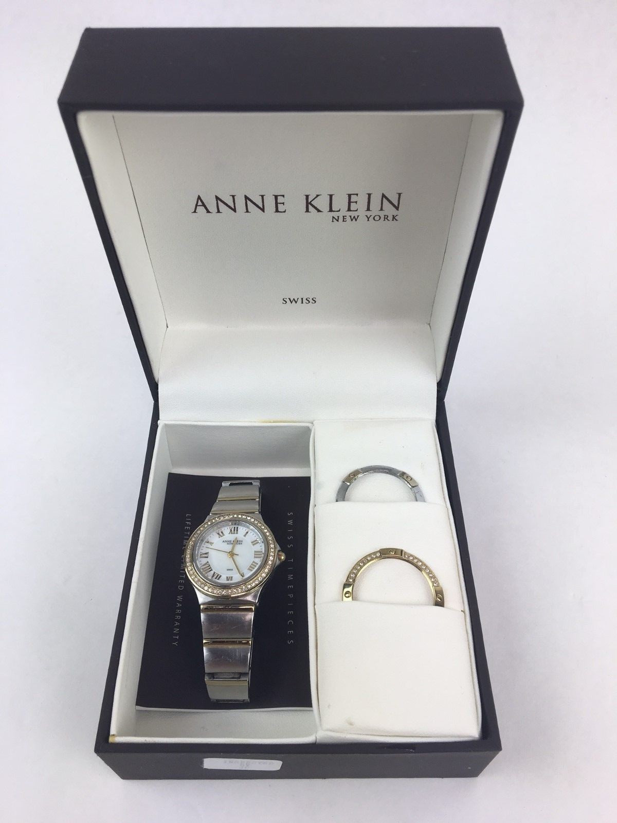 Women's Anne Klein Watch 706S and 2 extra bezels with case