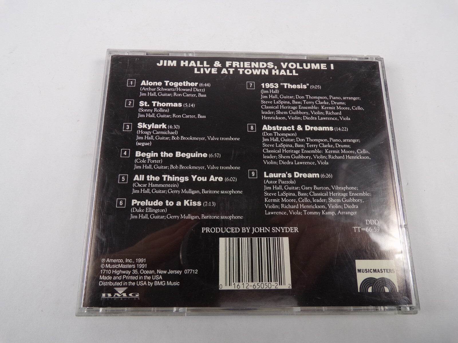 Jim Hall & Friends Vol 1 Live At Town Hall Alone Together St. Thomas CD#35