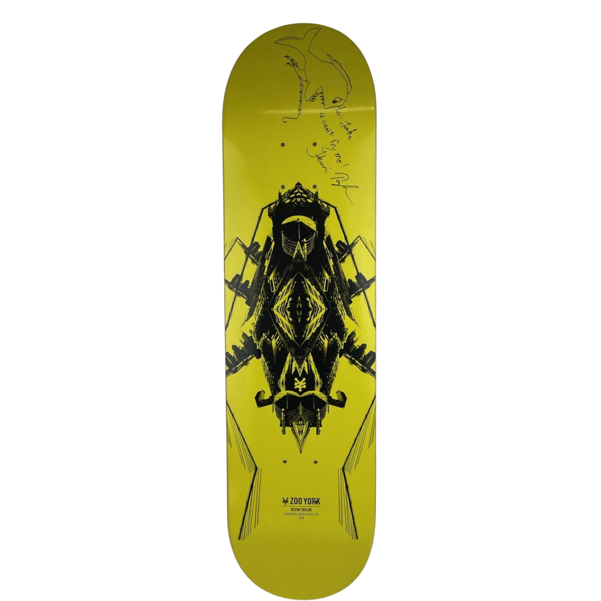 Zoo York Skateboard Deck KEVIN TAYLOR Signed Personalized Cockroach Series 8"