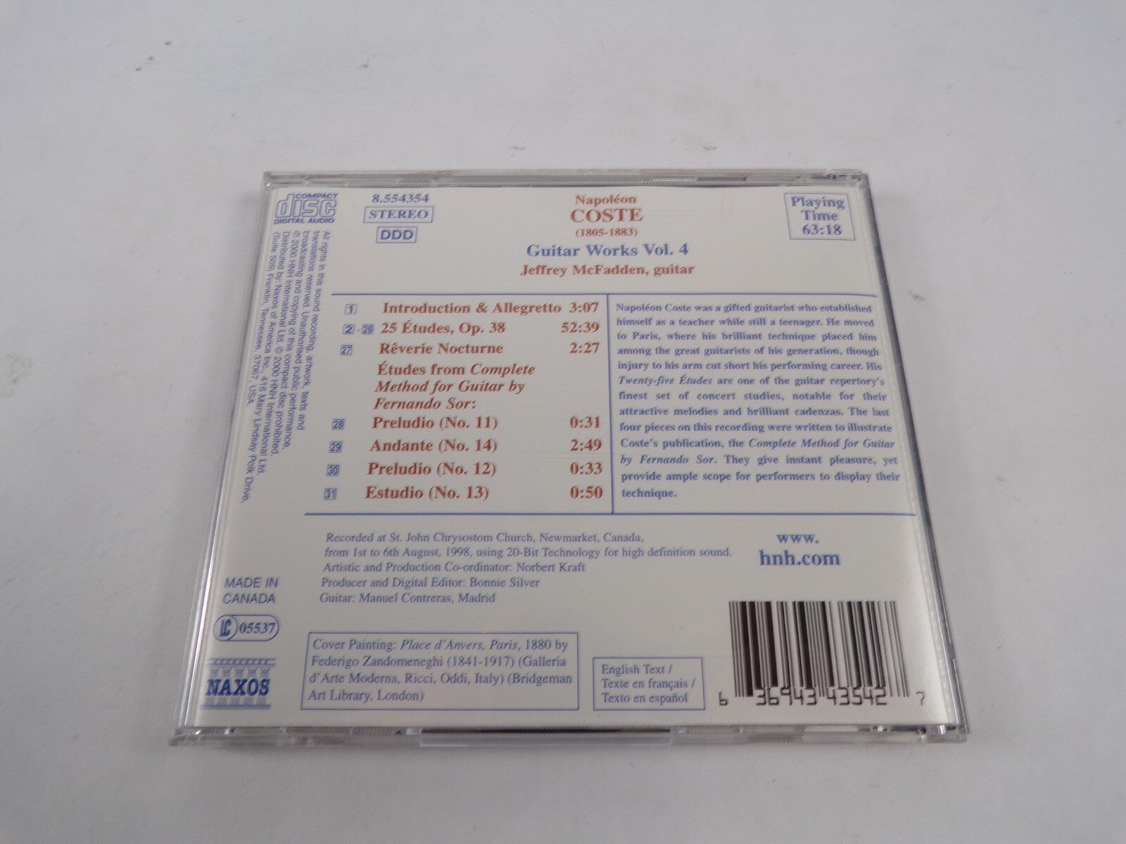 Napoleon Coste Guitar Works Jeffrey Mcfadden Guitar CD#43