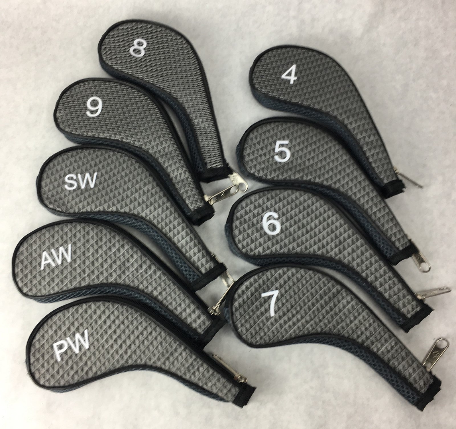 Designer 9pcs Golf Club Head Cover Wedge Iron Sleeve Protector Case High Quality